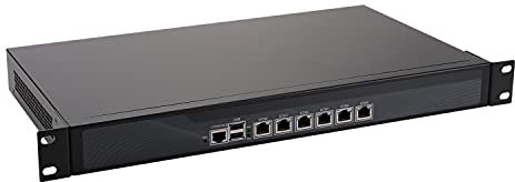 1U Rackmount Firewall, Pfsense, OPNsense, VPN, Network Security Appliance, Router PC, Celeron 1037U, RS06, 6 Gigabit LAN/2USB/COM/VGA/Fan,(4G RAM/128G SSD)