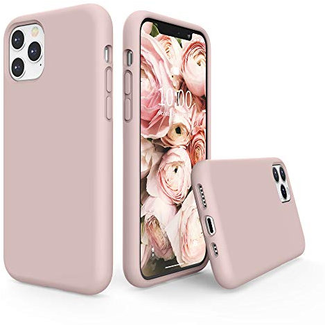 SURPHY iPhone 11 Pro Case, Liquid Silicone Case with Soft Microfibre Cushion Lining Protective Bumper Anti-Shock Cover Case for iPhone 11 Pro 5.8 Inch – Pink