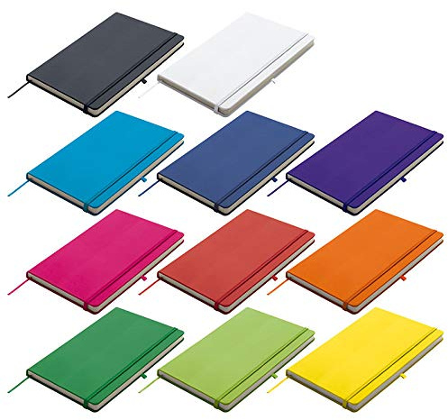 11x Notizbuch / A5 / 160S. / blanko / PU Hardcover / 11 Farben