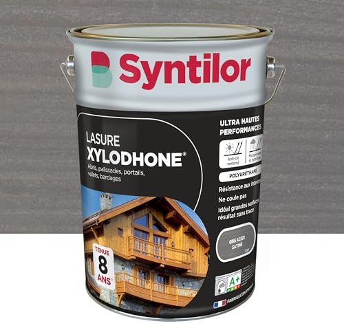 Syntilor - Lasure Xylodhone® Ultra Hautes Performances 8 Ans Gris Acier Satiné 5L