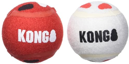 Kong Signature Sport Balls Hundespielzeug, groß, 2 Stück