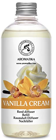 Reed Diffuser Refill Vanilla Cream 500ml - Calming & Long Lasting Home Fragrance - Air Diffuser - Floral & Exotic Scent - Aromatherapy - Home Decor - Air Freshener - Natural Fragrance