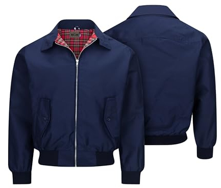 WALKER AND HAWKES - Men's Black Classic Harrington Sports Smart Casual Spring Jacket - Navy - Medium