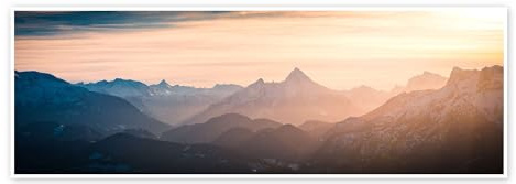 Alpen Panorama mit Watzmann Poster | 150 x 50 cm von Martin Wasilewski Wandbilder Wanddeko