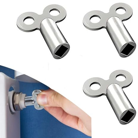 Heizungsentlüftungsschlüssel, Entlüfterschlüssel zum entlüften, Robuste Entlüftungsschlüssel aus Zinklegierung, 5 x 5 mm quadratische Blende, Zubehör für Heizkörperregler