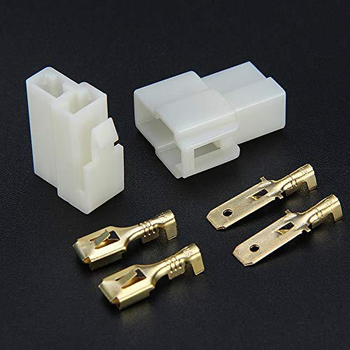 (2Pcs) Kit de bloque de terminales de conector multi-enchufe eléctrico de 6 vías de 6,3mm y 6 pines para coches, motocicletas y barcos