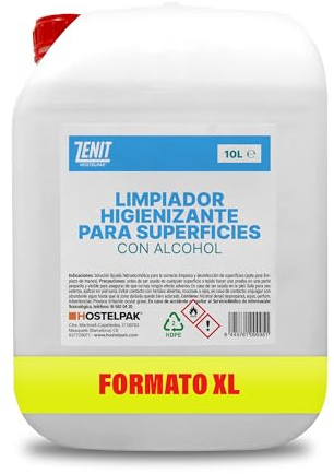 Hostelpak | 10L - Limpiador superficies con alcohol Limpieza superficies y componentes electrónicos