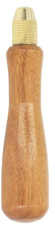 Manico per Lima in Legno, Manico Professionale per Lima Piccola Lucidato con Robusti Polsini in Metallo per Utensile da Taglio
