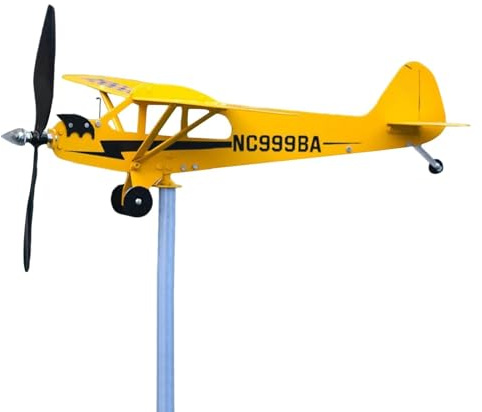 Metall Windmühle, Flugzeug Windfänger, Garten Windrad Draußen Gartenskulptur Flugzeug Windspiel Windrad 'Flugzeug' - Massives Garten Windrad Gartenstecker Flugzeug Spinner Wetterfahne Für Außenbereich