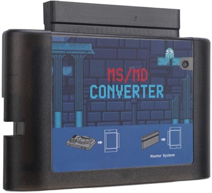 MS-zu-MD-Spielkartenkonverter für 5 3 2 für Mega Drive für Genesis, Plug-and-Play-Videokassettenkonverter für Spiele, MS-zu-MD-Spielebrenner-Kartenkonverter (Schwarz, klar)