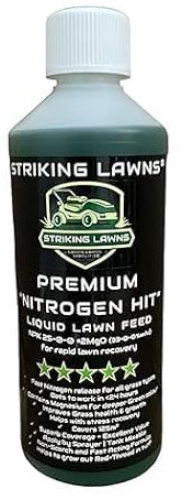 Premium High Nitrogen Fertiliser for Lawns | NPK 25-0-0 | Use for Red Thread - Lawn Fertilizer & Green Up for Grass by STRIKING LAWNS (125m Coverage)