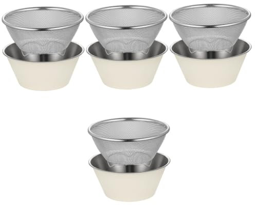 ABOOFAN 4 Set In Acciaio Inox Di Scarico Ciotola Mini Colino Filtro Colino Setaccio Setaccio Drenante Cestino Cesto Di Scarico Delle Verdure Frutta Di Lavaggio Filtro