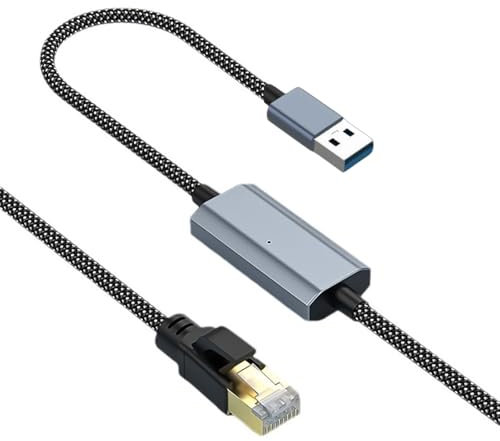 Adaptador de cable de red USB a RJ45 Gigabit Ethernet para un rendimiento superior, exterior trenzado de nailon resistente