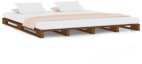 Generisch Kangmusi Palettenbett 120x200 cm Massivholz Kiefer, 821390