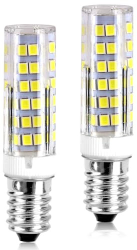 E14 LED Light Bulb Cooker Hood Bulbs Cool White/ Warm White Dimmable Bulb SES Small Screw Light Bulb 6000K,5W (50W Halogen Equivalent) for Fridge, Extractor Fan,AC220-240V,2 Packs, Energy Class E