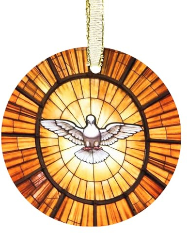 St. Peter's Basilica Dove Window Glass Ornament Beautiful Catholic Suncatcher for Kitchen Windows Décor for Home & Sunlit Spaces Unique Catholic Gift
