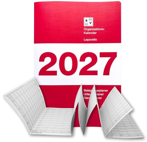 Organisationskalender 2027 Leporello Zimmerbelegungskalender | Zimmerbelegungsplan Belegungsplaner für Ferienwohnungen Urlaubsplaner Personalplaner Zimmerplan, Made in Germany