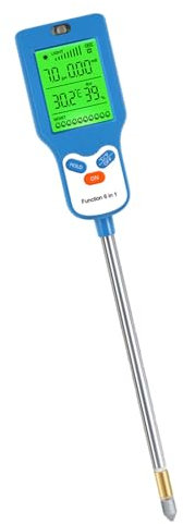 Tester multifunzione per terreno per uso in giardino e in fattoria, misura umidità dell'aria e luce della temperatura con display LCD