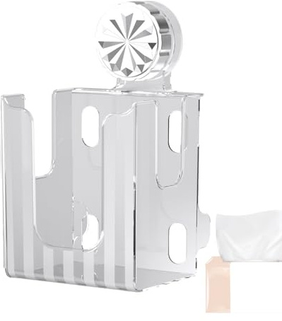 Supporto da parete per scatola per fazzoletti – Scatola di immagazzinaggio per salviette da cucina – Dispenser di salviettine umidificate ricaricabile antiscivolo a , per bagno, tavolino