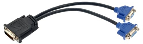 LRXIYODE Adaptador Vga Doble con Conector Macho y Dos Hembra Vga para Monitores Svga Cable Resistente Negro y Azul para Tarjetas Gráficas PC