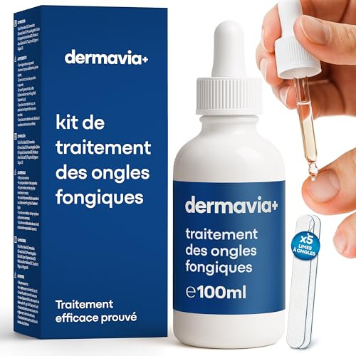 DERMAVIA+ Traitement contre les mycoses des ongles – 100 ML – Convient aux diabétiques – Traitement cliniquement prouvé – Facile à utiliser et résultats rapides
