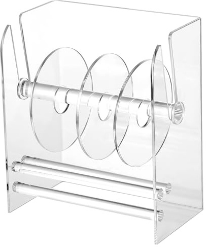 FUNNETOYU Distributeur D'étiquettes et Design Ajustable Réglable en Acrylique Organiseur Manuel Application Précise pour Bureau et Maison pour Rouleau D'autocollants