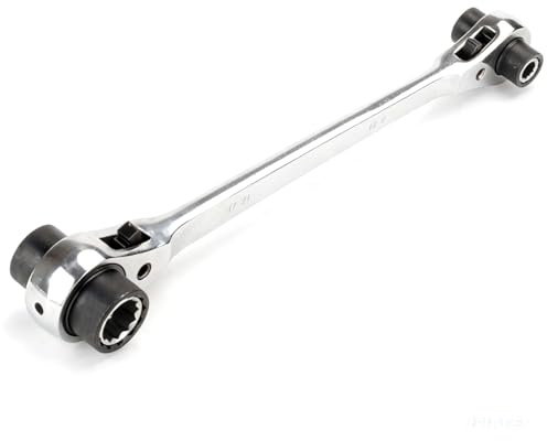 LIZIOOMEETLLY 8-in-1 Reversible Ratchet Socket Wrench Set | 8、10、12、13、14、17、19、21mm Bar Wrench | Cold-Forged Steel | Universal Mechanic Tool for Auto Repair & Chainsaw