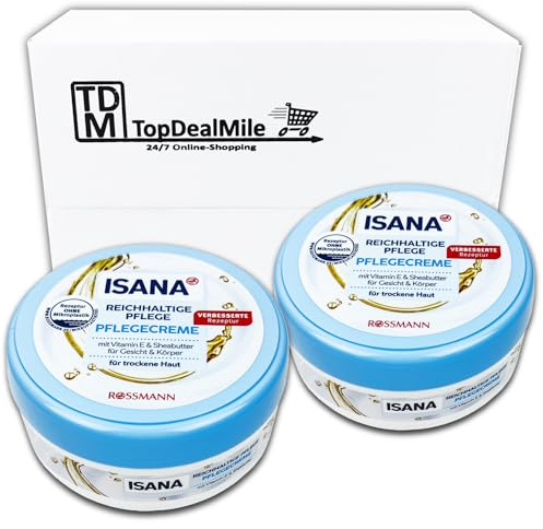 TopDealMile - Confezione da 2 creme curative ISANA, cura ricca, 2 x 200 ml