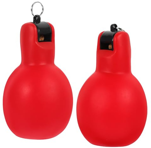 PACKOVE Lot de 2 Sifflets à Pression en Plastique Rouge, Sifflets de Détresse Portables pour Kit Survie Randonnée et Camping Extérieur