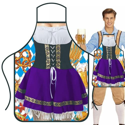 Generico Tyskt förkläde, Dirndl 'Oktoberfest förkläde för tysk festdräkt - lederhosen, roliga bayerska matlagningsförkläden