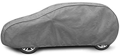 Autoabdeckung Wasserfest & Extrastark Atmungsaktive Autoplane Abdeckplane gegen Regen Schnee Wind UV-Strahlung Laub und Anderen Schmutz Autogarage Grau, L1 HB/Kombi L: 405-430cm / H: 126-136cm