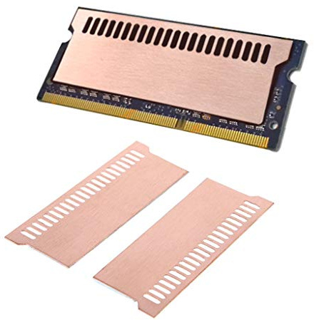 Easycargo Laptop Memory Heatsink Kit, Copper Heat Sink + Pre-Applied Thermal Conductive Adhesive Tape, Cooler Heatsink Pad for Cooling Laptop Notebook Memory RAM DDR5 DDR4 DDR3 SODIMM