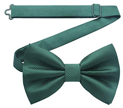 HISDERN Pajarita Hombre Verde Oscuro Elegante Pajaritas Preatada Ajustable Corbatín de Color Sólido para Fiesta Bodas