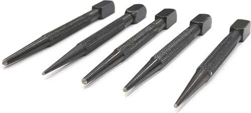 Set of 5 Pcs Center Punch-Imperial Standard/Hard Metal-Wood Working Hand Tools (Square Head)