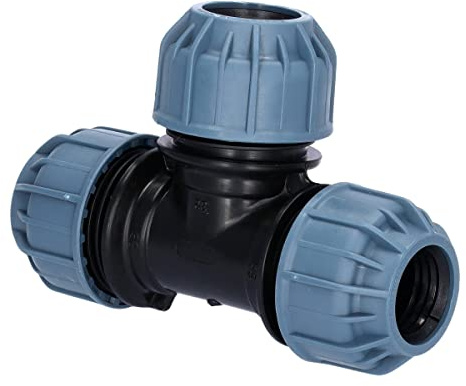 STEMAX-Wassertechnik: PP-Klemmverbinder, T-Stück 90° klemm x klemm x klemm, Trinkwasserzertifiziert, Größe: 32mm x 32mm x 32mm