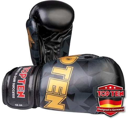 TOP TEN Boxhandschuhe Männer & Frauen Prism – Professionelle Box Handschuhe Herren mit dämpfendem PPS-Foam Padding für maximalen Schutz & Dämpfung – Premium Ausrüstung für Boxen 8oz, 10oz, 12oz