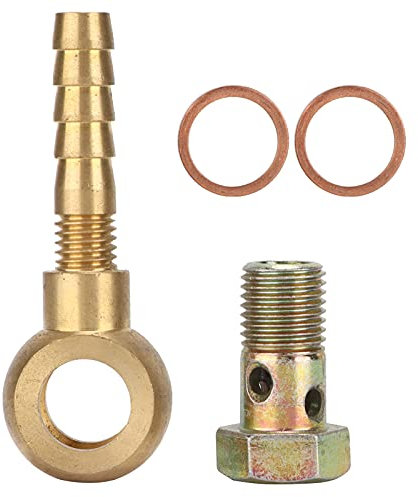Turbo Banjo Bolt Kit, Turbolader Wasserkühlung Banjo Fitting Bolt Set M14x1,5 auf 3/8 Zoll Schlauchtülle Adapter Kit Autozubeh?r