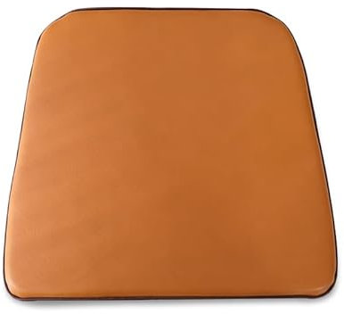 Stuhlkissen Sitzkissen mit Reißverschluss, Kunstleder Sitzauflage für Innen Büro Auto Wohnzimmer Yoga, Gefüllte Gedächtnisschaum, rutschfest, D-Form, Wasserdicht, Dicke 2CM,Light Brown,43X46CM