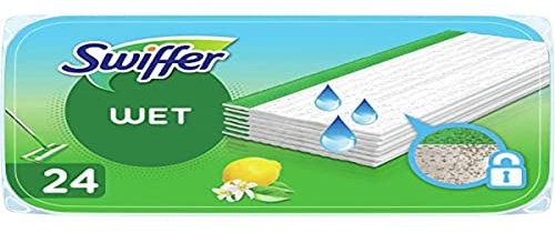 Swiffer Mopa Paños Húmedos Con Fragancia De Cítrico Fresco 24 Unidades, Para Una Limpieza Rápida Y Fácil