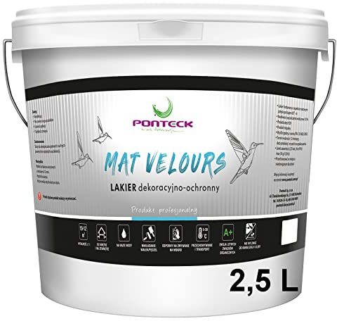 PONTECK | Klarlack für Wand | Matt | Dekor Und Schutzlack, Zur Wandreinigung | Dekorativ | Mit Glitter mischbar | Wandfarbe | Geruchsneutral | Vergilbungsfrei (2,5 Liter, Farblos Matte)