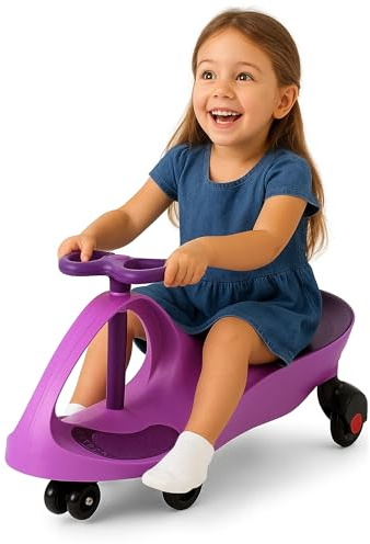 Curvaso Wiggle Kids Push Ride On Car Swivel Scooter Childrens Indoor Outdoor Twist Gyro Toys Girl Pink Purple