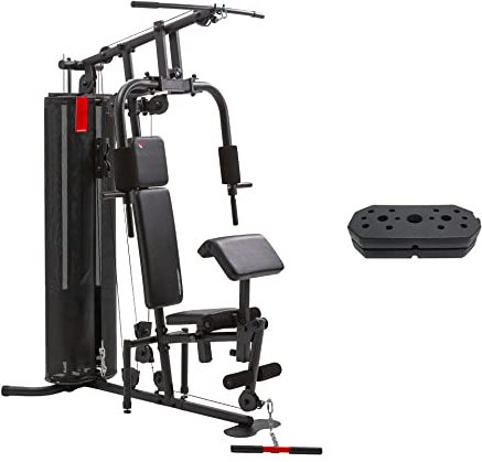 Christopeit Sport SP 2000 inkl. Gewichtsplattenset - Kraftstation für Oberkörper, Arme, Bauch und Beine - Ganzkörpertraining zuhause - Multi-Gym schwarz
