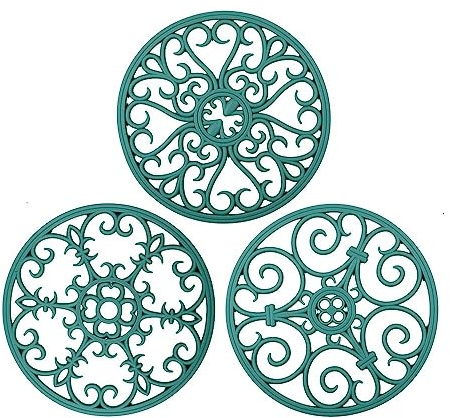 Dessous de plat pour plats chauds, dessous de plat en silicone pour casseroles et poêles chaudes, résistants à la chaleur, antidérapants pour cuisine, maniques et théière (bleu sarcelle)