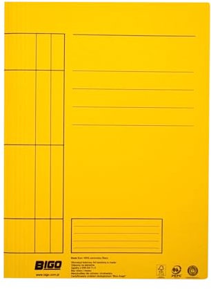 Original BIGO 10 Stück Schnellhefter Aus Karton gelb TINCTA | Einschlagmappe | Ordnungsmappe | Dokumentenmappe | Umlaufmappe | Ideal für Büro,Schule und mobile Organisation |