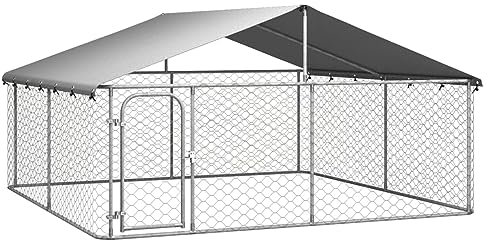 GuyAna Outdoor-Hundezwinger mit Dach 300x300x150 cm Kennel Mit Verkleidung