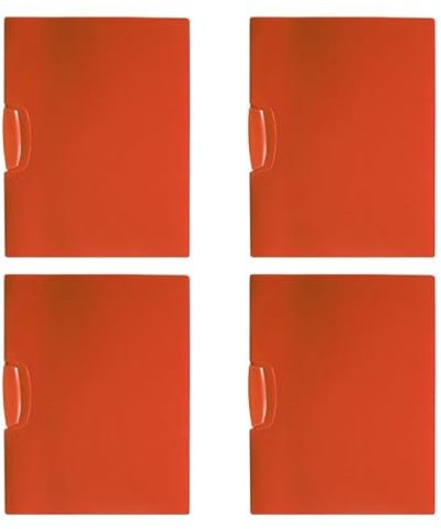 LEDSone Kunststoff-Berichtsmappen mit Clip, Präsentationsmappen, Schwingclip, Vorderdeckel, Portfolio-Mappe, Lebenslauf, Interview, Berichtsmappen mit Deckel für Briefgröße, Orange