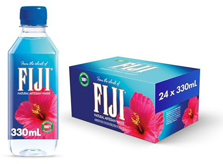FIJI Natural Artesian Bottled Water 330mL / 11.15 Fl Ounce (Pack of 24) - 100% Natural Electrolytes - NEW