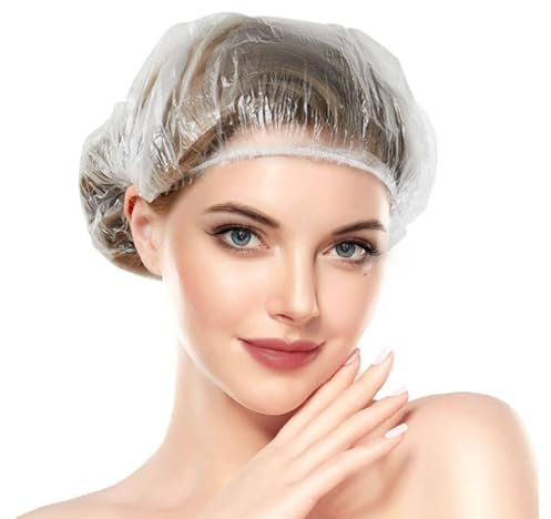 Disposable Shower Caps Individually Packaged 50pcs Large Thick Plastic Hair Cap Waterproof Disposable Hair Caps Portable Travel Home Use