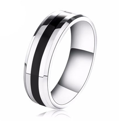 MAGIIE Bague Alliance Argent Homme Femme,Bague en Acier inoxydable,Ring Fiançailles Anneaux Mariage,Size 52 a 67