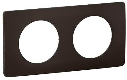 LEGRAND | Placa de 2 postes negro mate, celliana, acabado decorativo moderno, compatible con mecanismos celana, 90% material reciclado